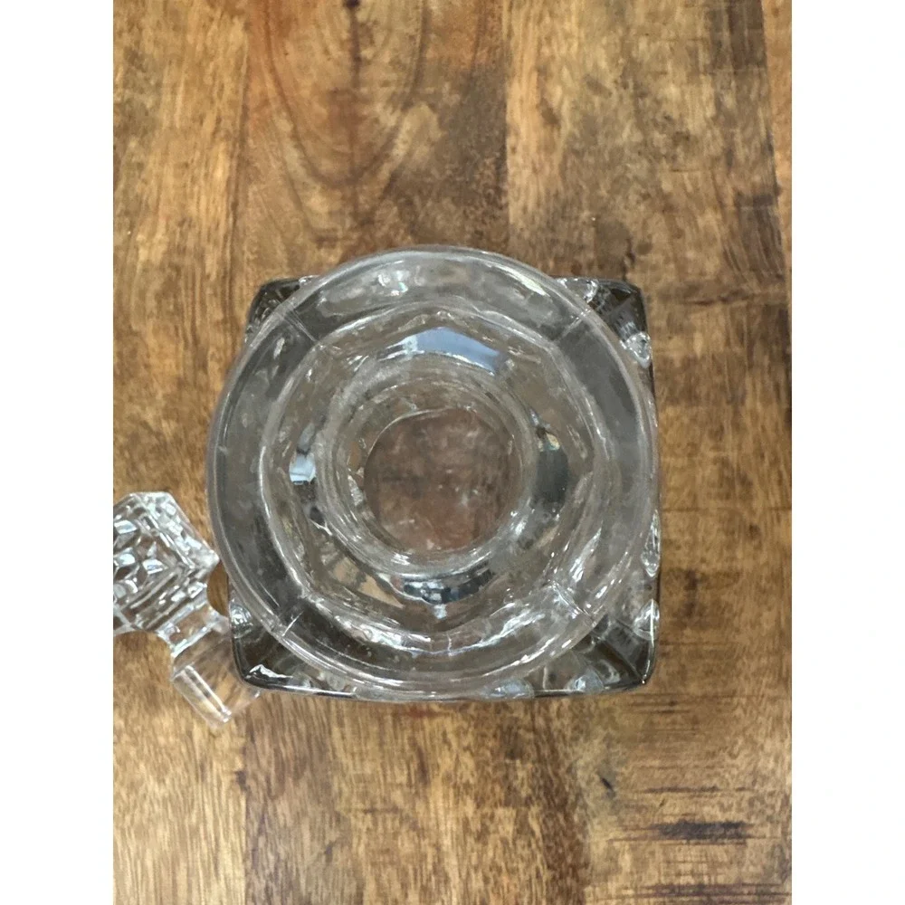 Fostoria Whiskey Decanter Honeycomb Pattern Square Bottle with Stopper